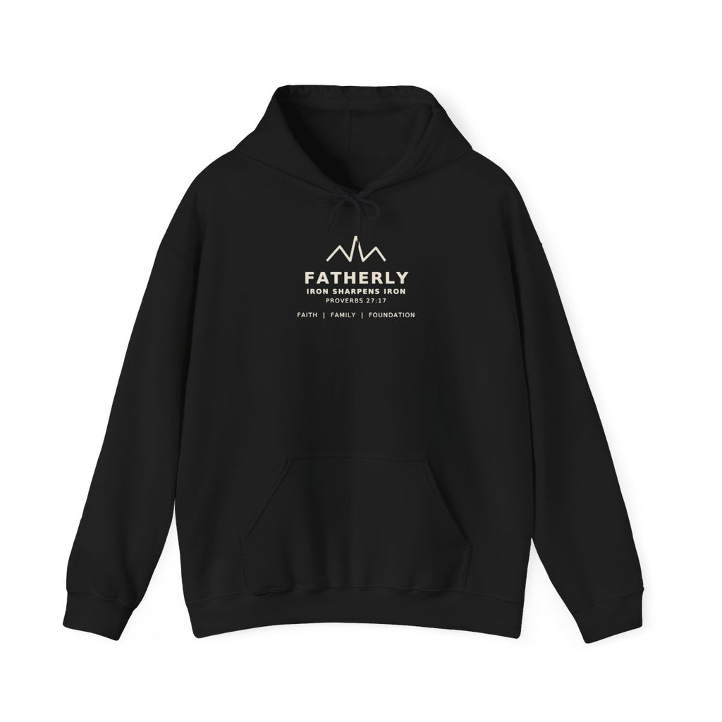 The Fatherly Hoodie - Black, front view