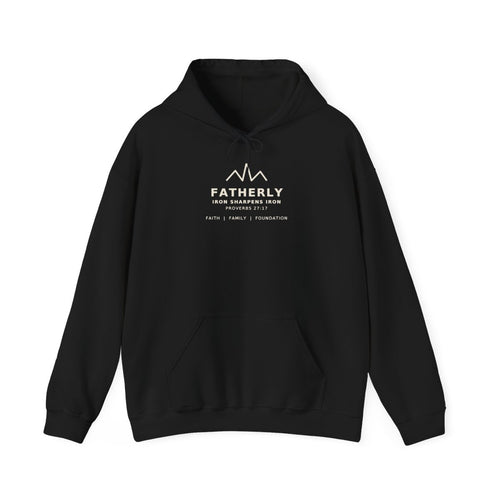 The Fatherly Hoodie - Black, front view